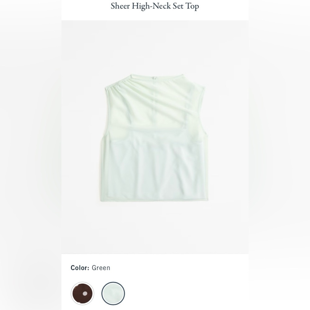 Abercrombie Sheer High-Neck Set Top, XS, New with tags